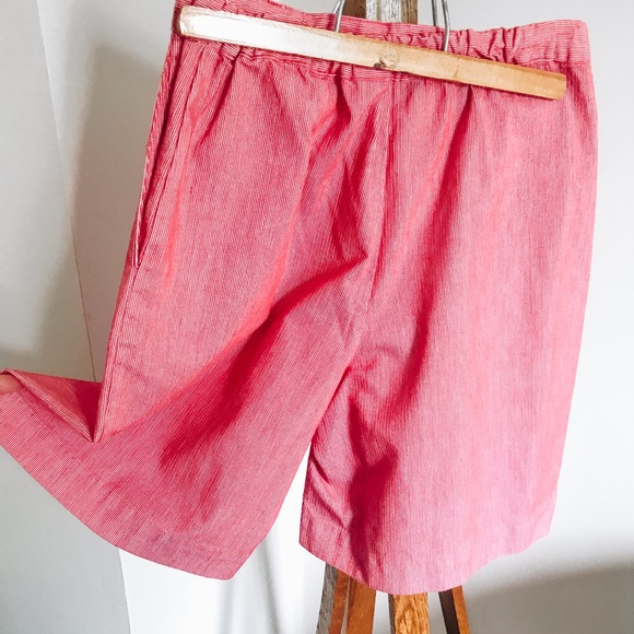 Vintage Pleated Red & White Culottes - Picture 5 of 10